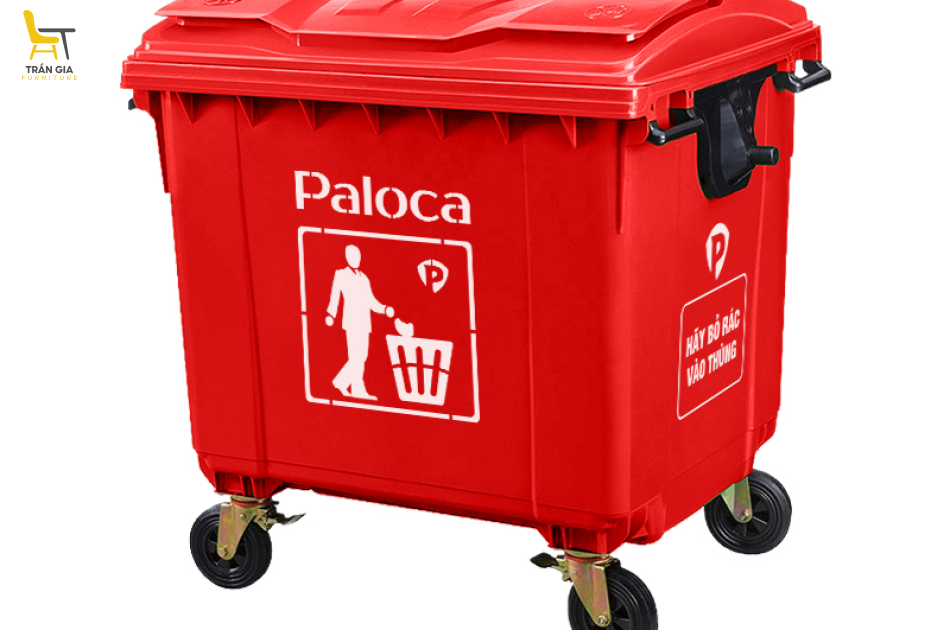Thùng rác nhựa 1100L cỡ lớn 4 bánh xe