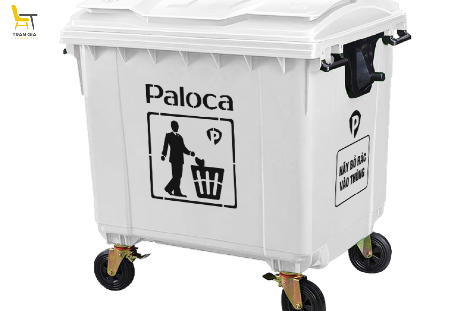 Thùng rác nhựa 1100L cỡ lớn 4 bánh xe
