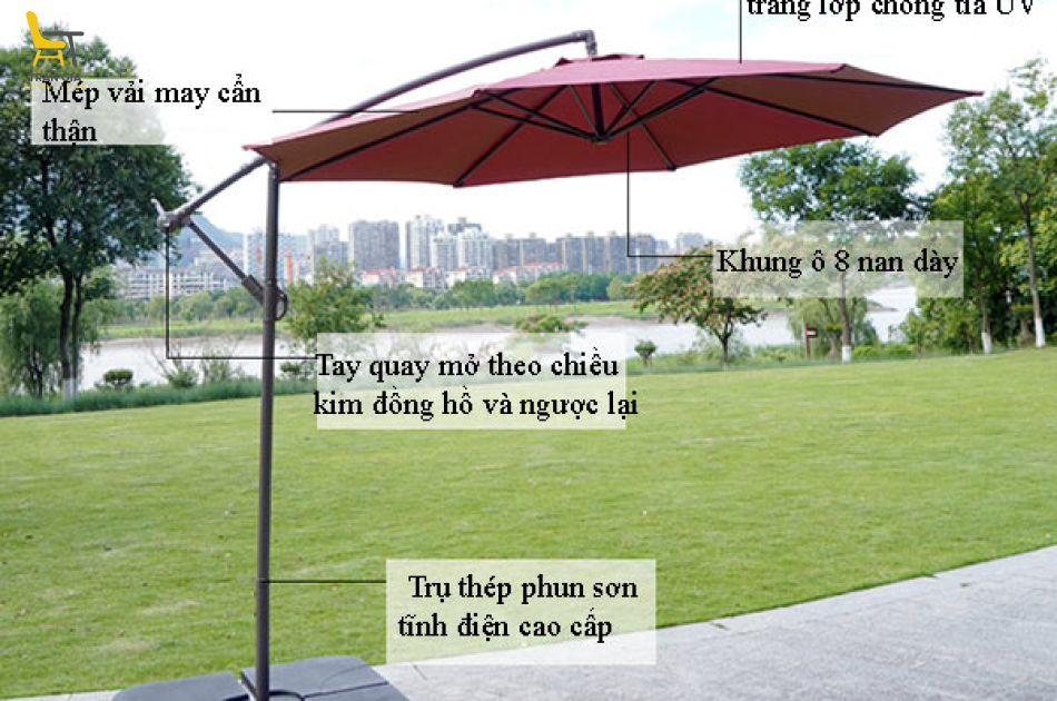 Dù lệch tâm tròn 3m