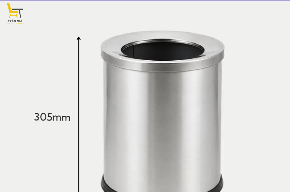 Thùng đựng rác văn phòng inox nắp hở