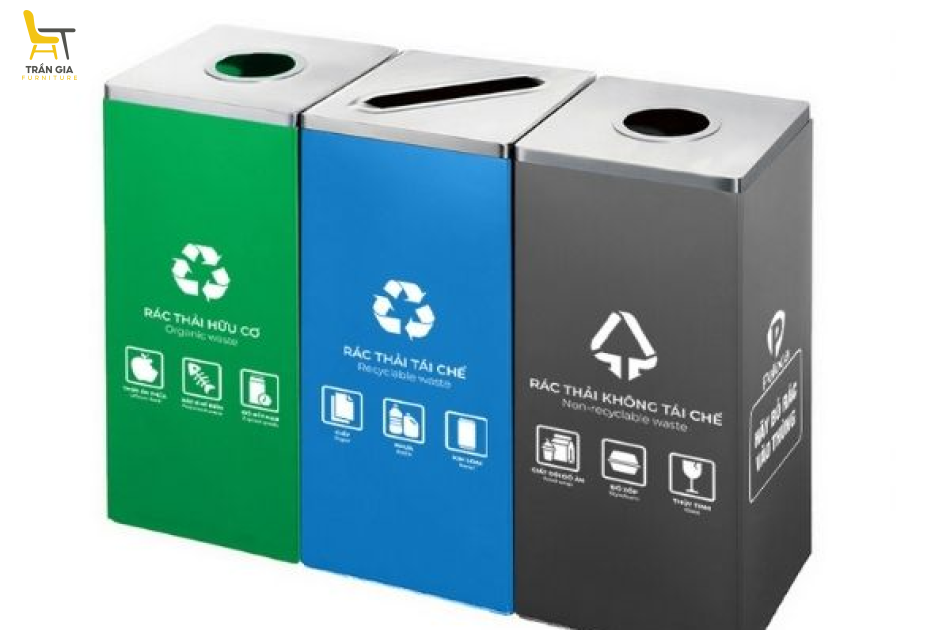 Thùng phân loại rác 3 ngăn thông minh tiện lợi