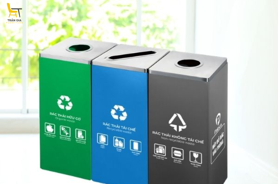 Thùng phân loại rác 3 ngăn thông minh tiện lợi