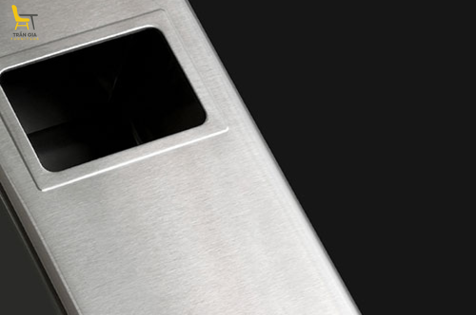 Thùng rác inox hình vuông có gạt tàn