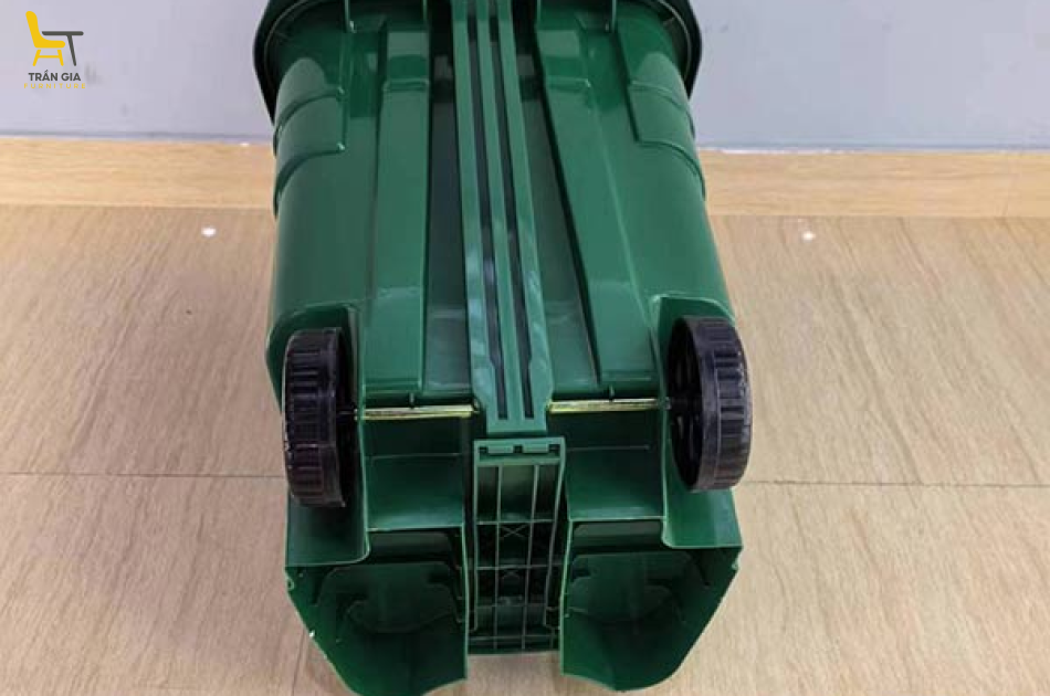 Thùng rác nhựa HDPE 70L đạp chân màu xanh