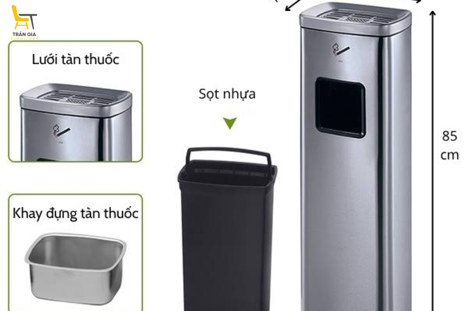 Cây gạt tàn bằng inox chuyên dụng CGT-01