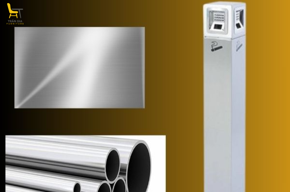Cây gạt tàn thuốc lá trụ vuông bằng inox
