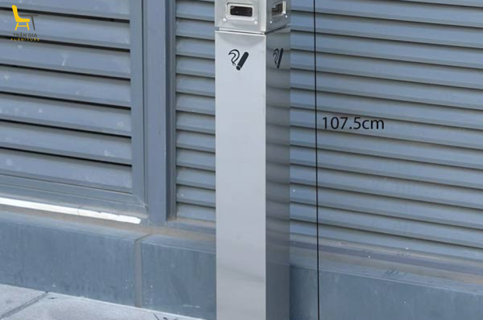 Cây gạt tàn thuốc lá trụ vuông bằng inox