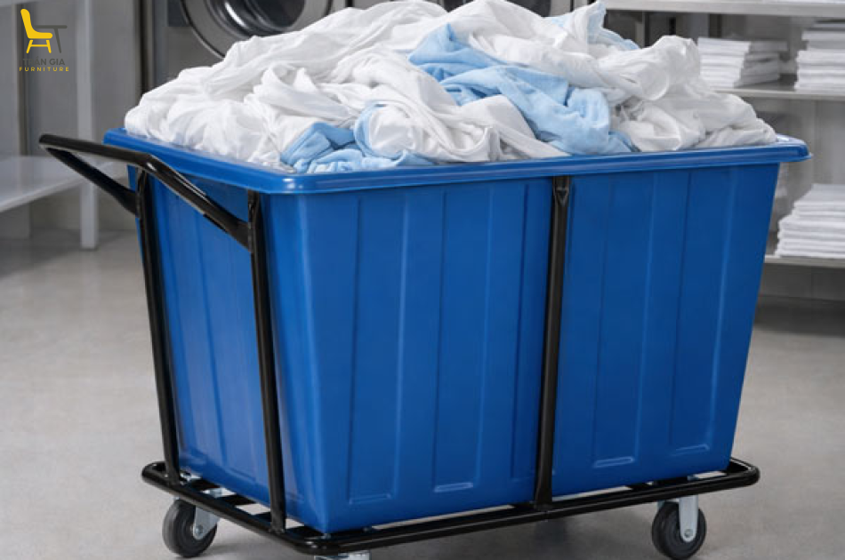 Xe giặt là nhựa màu xanh khung thép 400 lít
