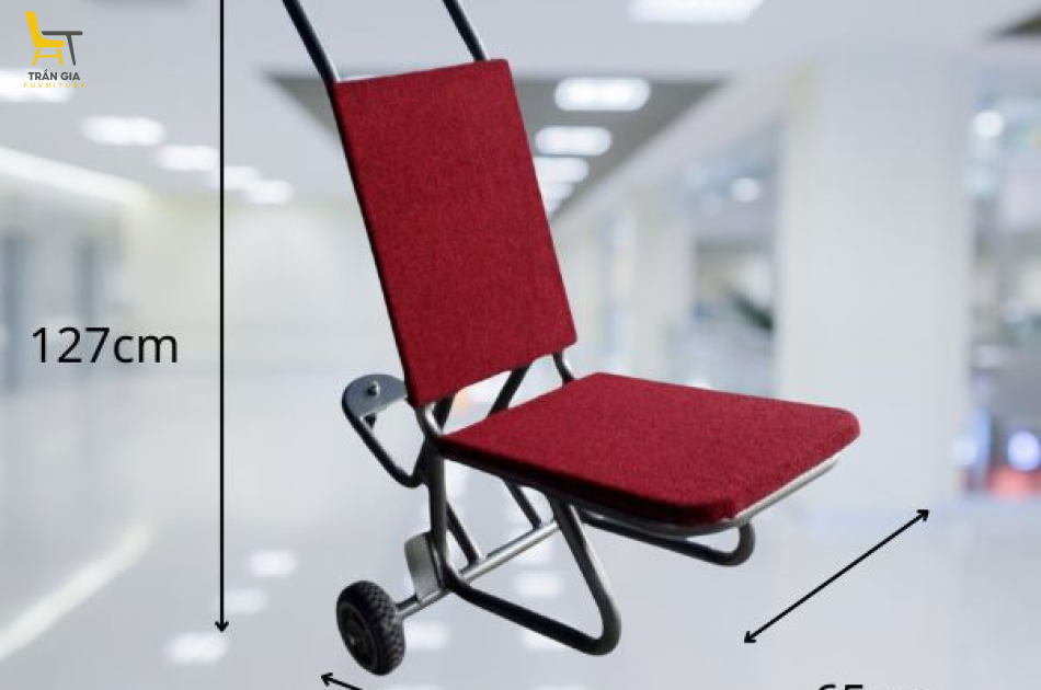 Xe đẩy ghế bằng thép sơn tĩnh điện cao cấp