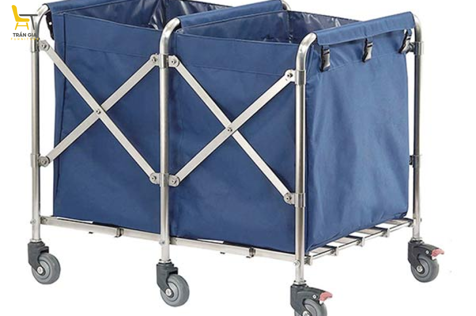 Xe đẩy giặt là 2 ngăn khung gấp gọn tiện lợi