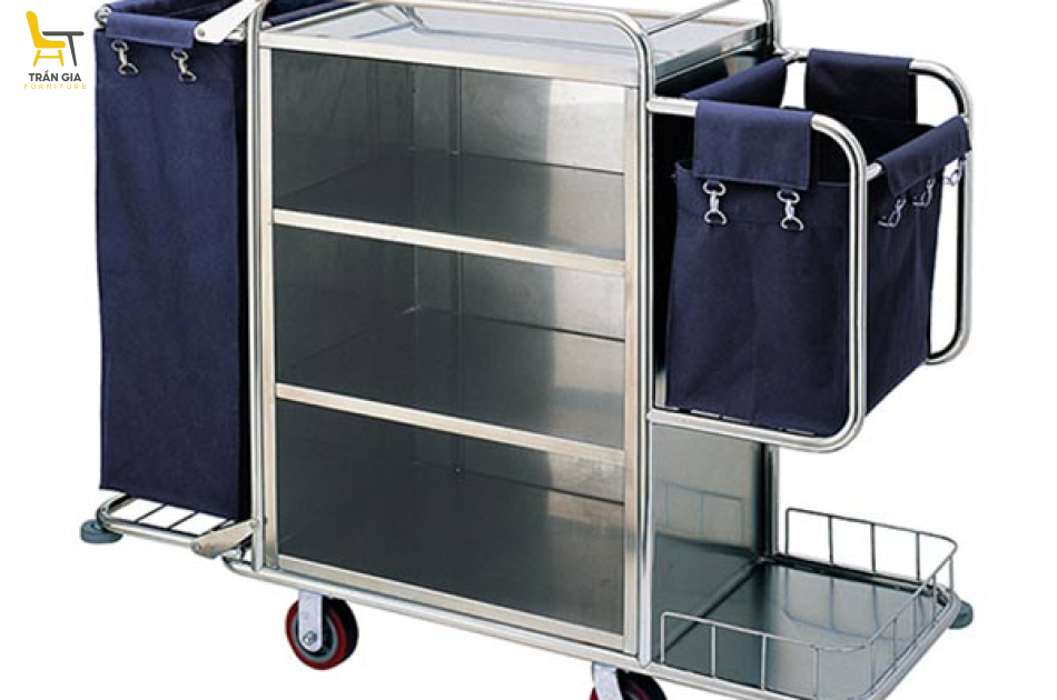 Xe đẩy đồ vải dọn buồng phòng khách sạn