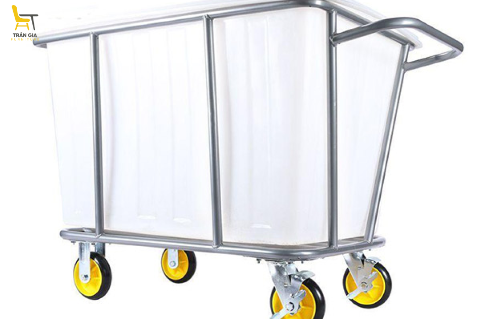 Xe giặt là nhựa màu trắng khung thép sơn tĩnh điện 300L