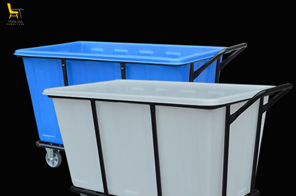 Xe giặt là nhựa màu trắng khung thép sơn tĩnh điện 300L